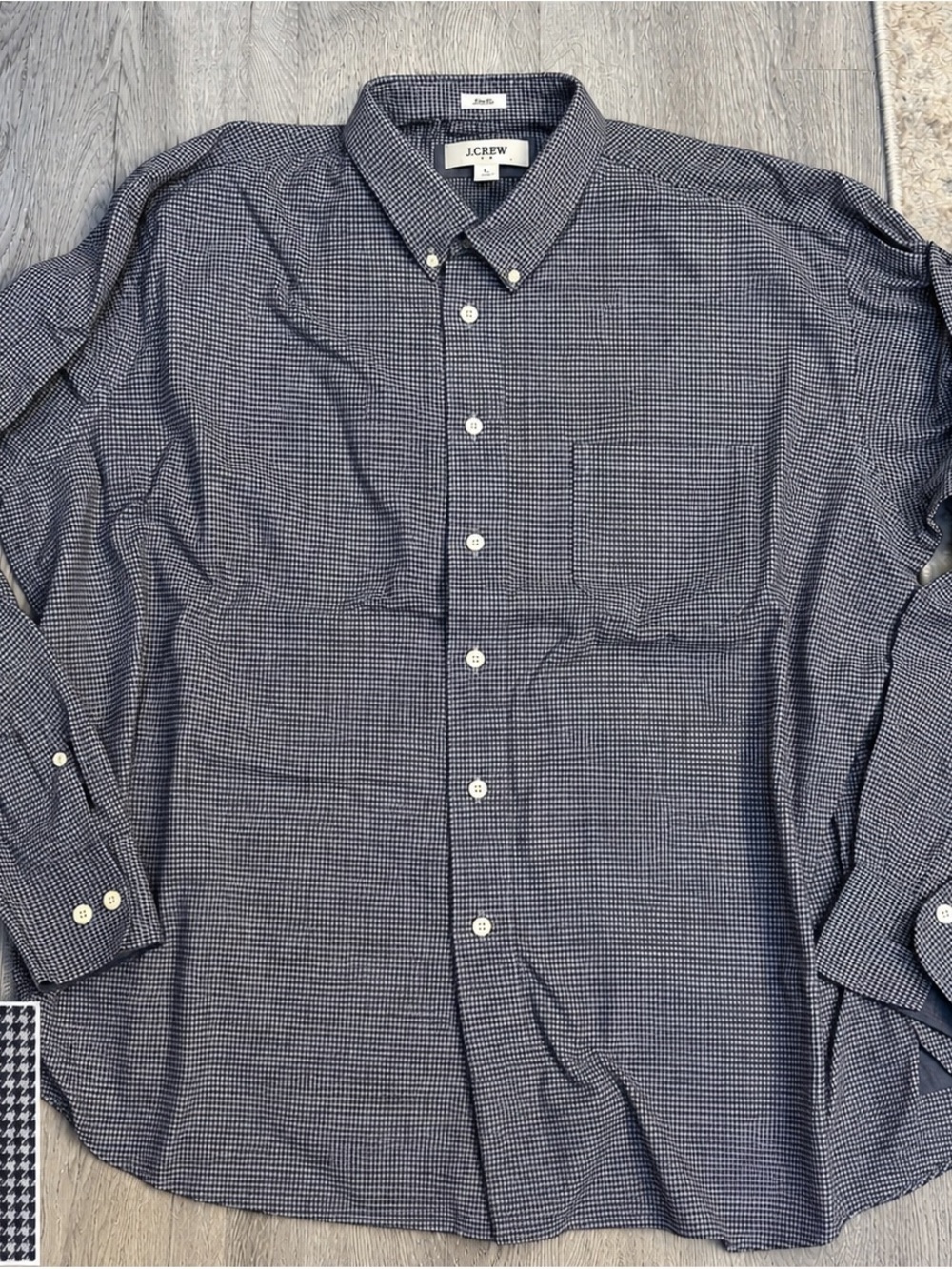 Joseph Abboud Shirt Mens 2XL XXL Houndstooth Paisley Non Iron Dress Button Up EC